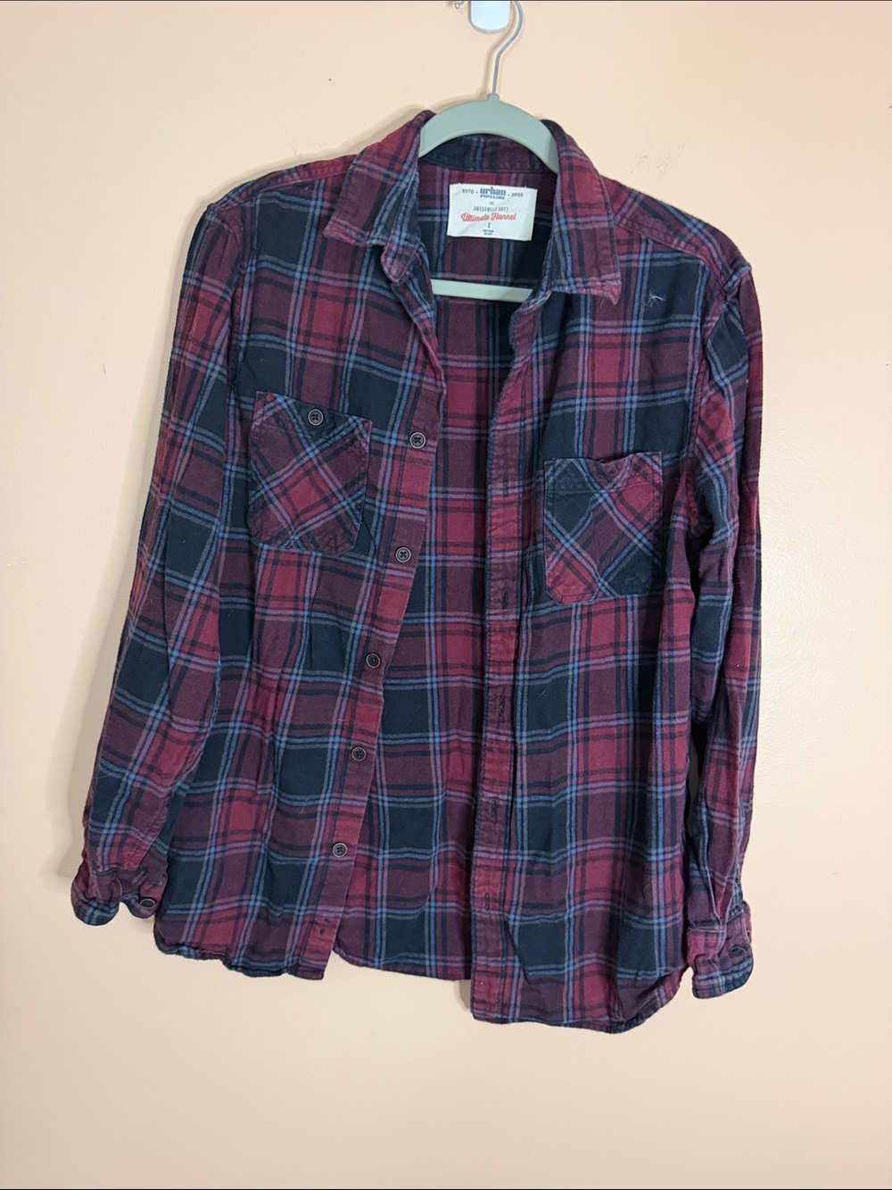 urban pipeline Red and Black Plaid Button-Down Shirt